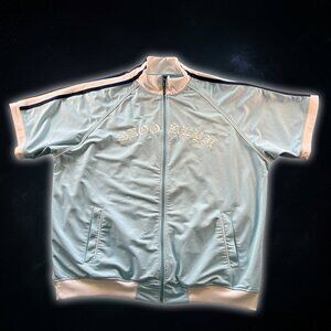 Starbury By Stephen Marbury Embroidered White/Blue Short Sleeve Shirt Men's XXL